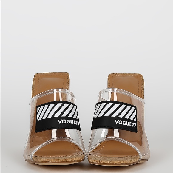 🆕❗️Clear Nude Cork Slip On Chunky Block Heel 🆕❗️ - Picture 8 of 8